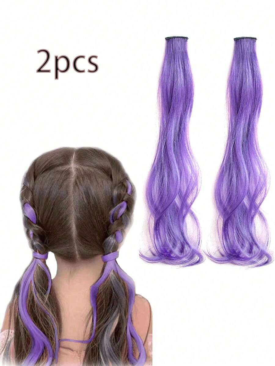 2 piezas de extensiones de cabello rizado y largo elegantes con clip, adecuadas para todos los estilos de cabello, perfectas para uso diario y fiestas