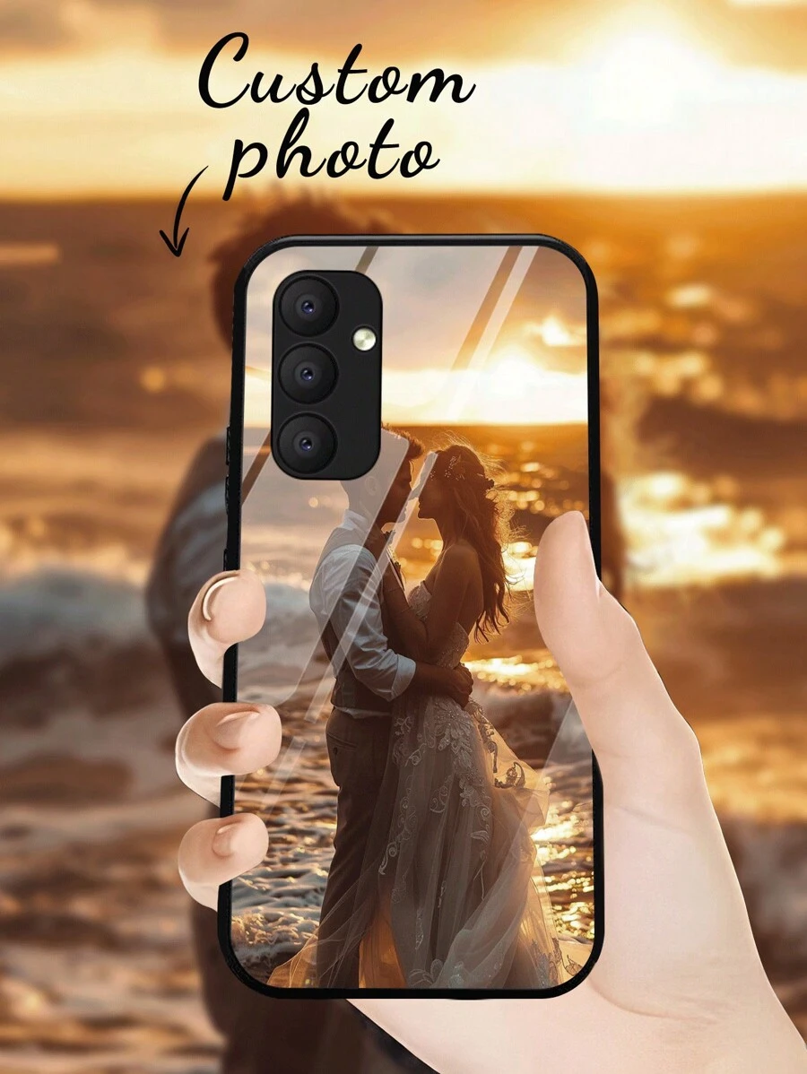 1 pieza Funda de teléfono de vidrio templado personalizable y de alta definición compatible con el iPhone 16 Pro Max/S24 Ultra/Redmi y otros modelos