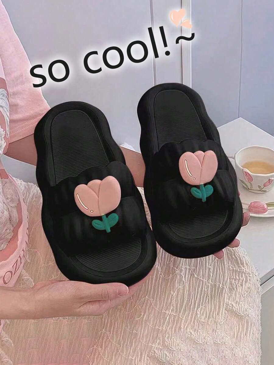 Women's Slippers For Outdoor & Indoor Wear, Thick Sole Anti-Slip, Cute & Comfortable, Suitable For Summer & Winter