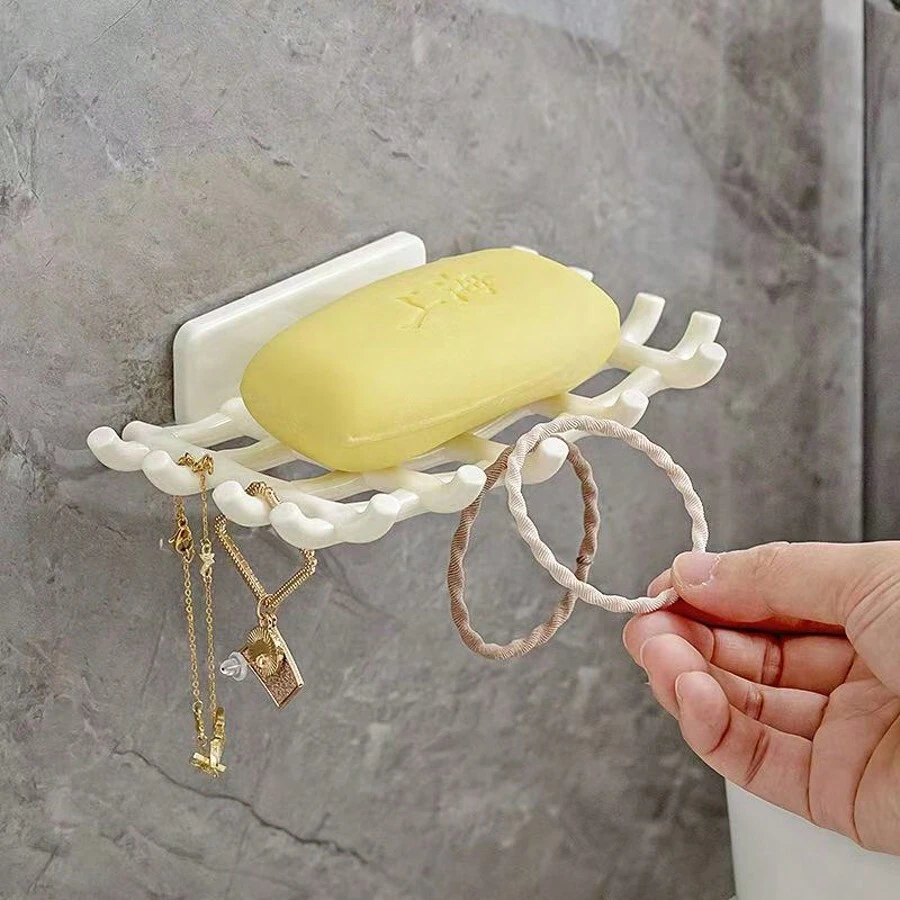 Rooster Zeepkist Groothandel Creatieve Imitatie Rotan Plastic Muur Gemonteerd Punch-Free Toilet Badkamer Afvoer Zeepkist