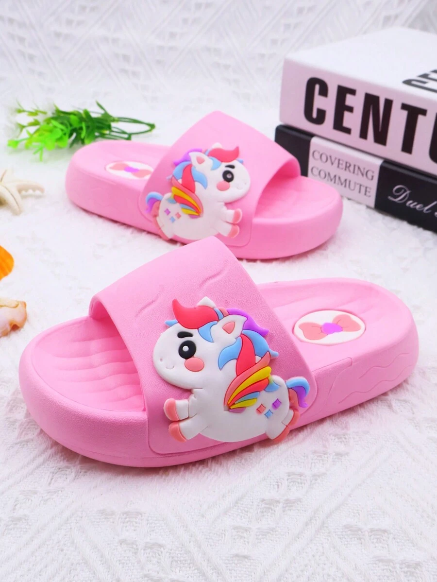 New Soft Bottom Children Fashion Slippers, Girls Fashion Slippers, Flat Sandals, Cute Unicorn Design, For Girls, Beach Shoes, Kids & Toddlers, Princess Shoes