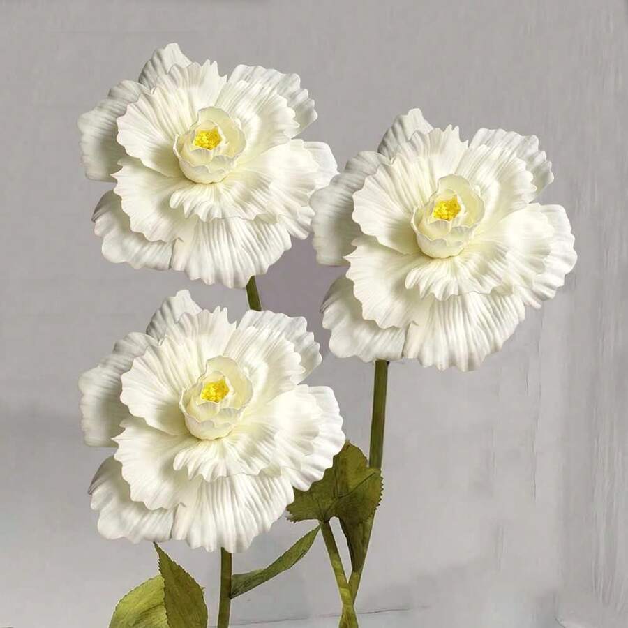 Flor de Peônia Artificial Grande, Decoração Realista de Flor Artificial Grande, Adereços para Casamento e Banquete, Artesanato DIY, Decoração de Sala de Estar, Decoração Interna e Externa