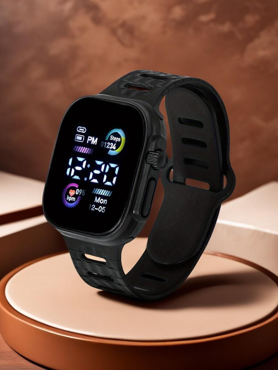 2pcs/1pc Color Display Electronic Watch, Korean Fashion Cool LED Light Couples Digital Watches For Middle School Students