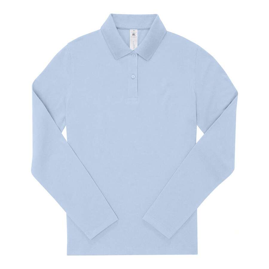 B&C Camicia a maniche lunghe in 100% cotone My Polo 180 da donna/signora (Blu rosa)