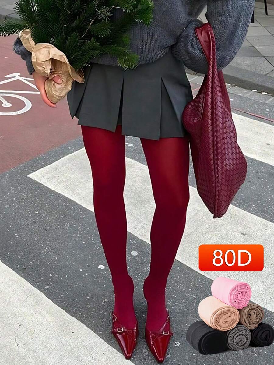 1 Paar Damen undurchsichtige Strumpfhosen, hochelastische figurbetonte Leggings zum Layering im Herbst/Frühling und als Oberbekleidung