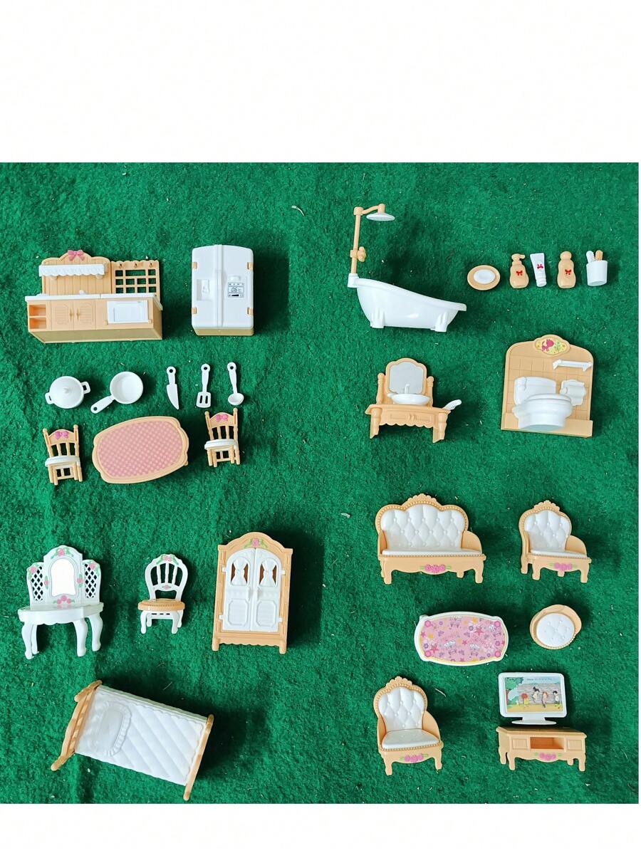 Mini Dollhouse Furniture Set, Suitable For Bedroom, Living Room And Bathroom Decor | Ideal Christmas/Halloween Gift, Dollhouse Miniatures. Mini Furniture Set, Fit For Doll House - Bedroom, Living Room, Kitchen, Bathroom Accessories - Holiday Gifts, Christmas, Halloween