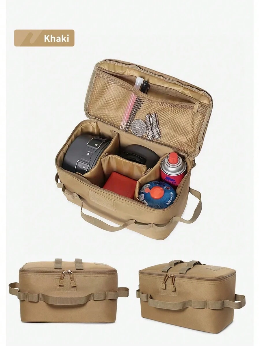 1 pieza Bolsa de almacenamiento plegable para campamento militar y exteriores, organizador de utilidades de cocina portátil, de gran capacidad