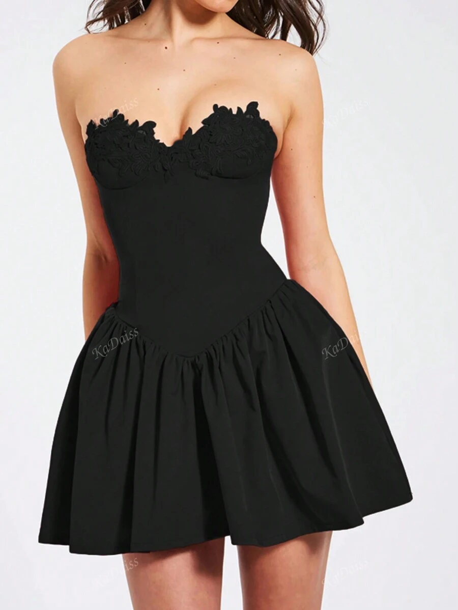Women Bodycon Mini , Sexy Sweetheart Neckline A-Line Dress, Slim Fit European And American Style, Suitable For Wedding Bridal, Spring