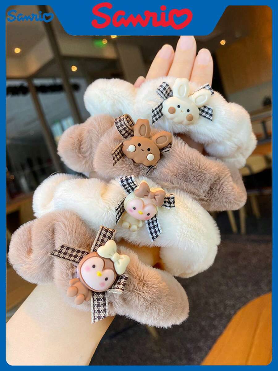Sanrio Nieuwe herfst- en winter pluche grote haarelastiek schattige cartoon konijnenhoofdband haarband haar haarkoord