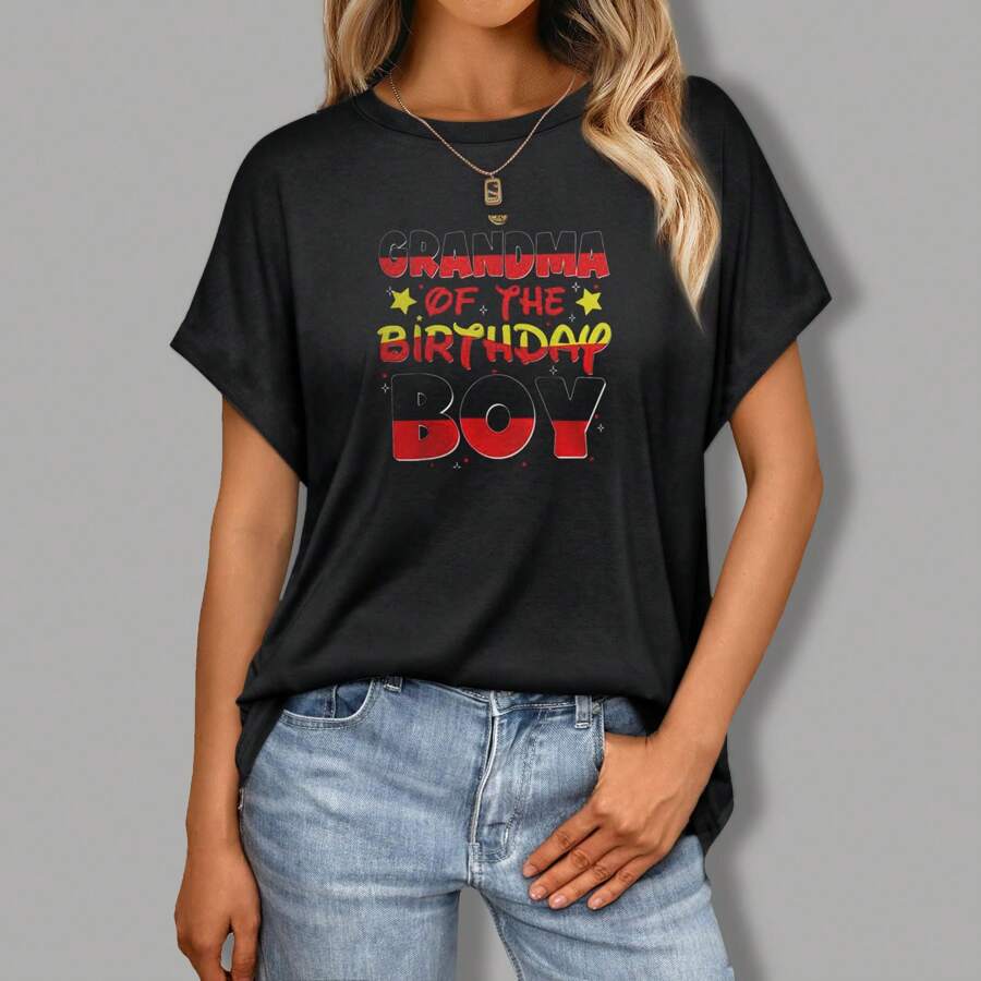 Birthday House Party Pattern T-Shirts Casual Short-Sleeved Stylish Cotton Casual Outdoor Shirts Unisex Daily Wear
