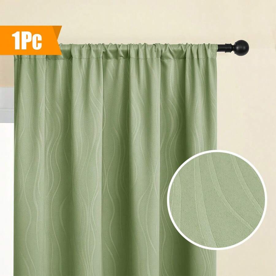1 pieza Cortina opaca con patrón sutil, barra superior con bolsillo, fácil instalación, estilo rayado bohemio adecuado para el hogar, fiestas, regalos y uso multipropósito