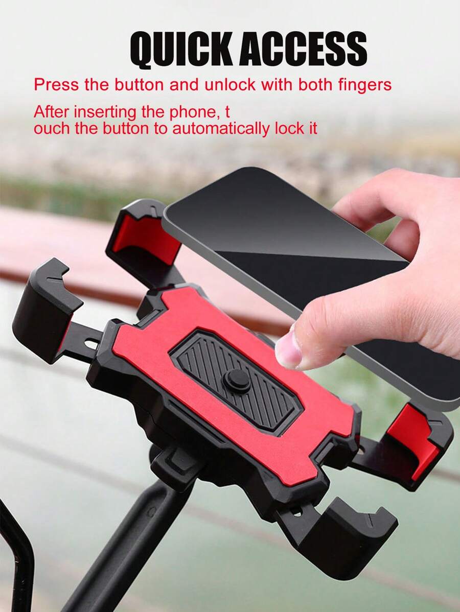 Suporte de celular para motocicleta com 4 garras, suporte de celular com navegação para entregadores de comida, suporte antivibração para celular, bicicleta elétrica, carro, compatível com iPhone, telefone Android, presente de aniversário, família, amigos para bicicleta e acessórios para motocicletas ao ar livre, suporte de celular para bicicleta
