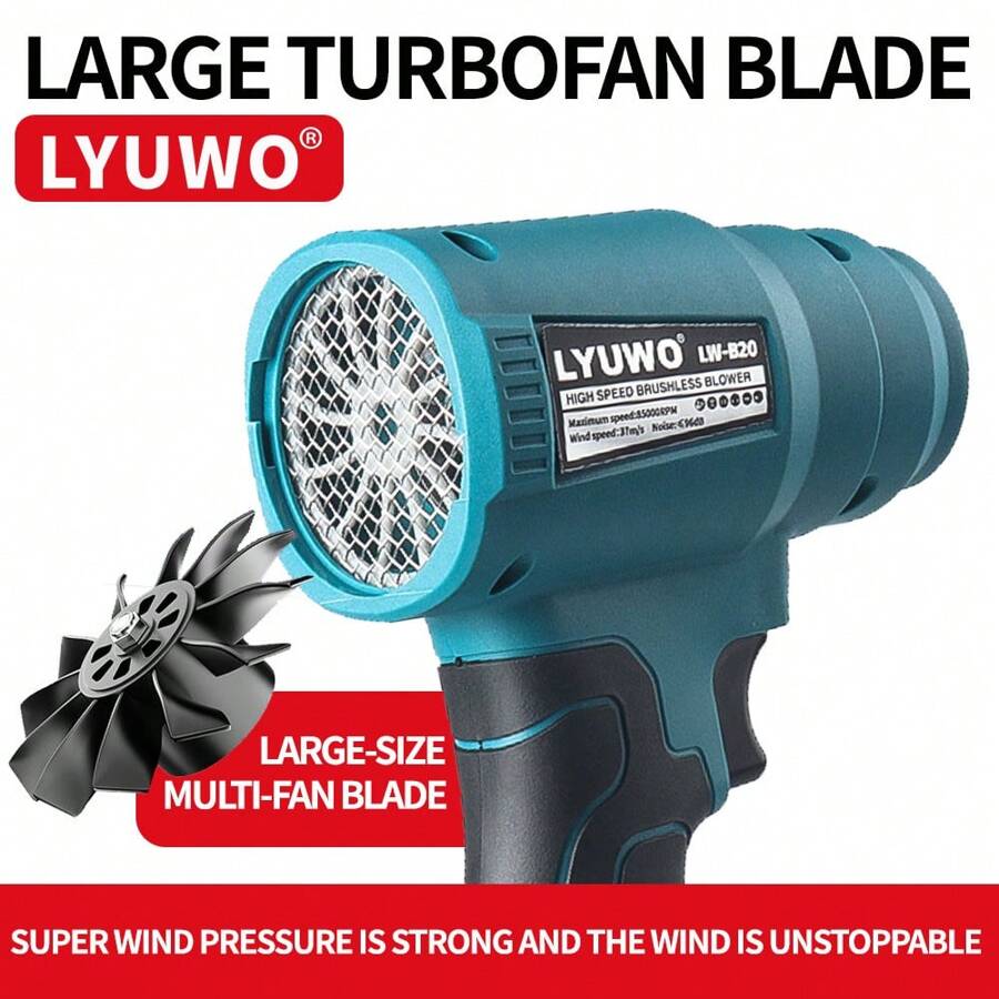 LYUWO LYUWO Electric Tools, Lithium Battery Storm Machine, Powerful Wind Pressure And Speed, Easy Dust And Smoke Removal, Advanced Impeller Design, Energy-Saving And Efficient, Matched With Large Capacity Batteries, Can Operate Efficiently, Powerful Snow Removal, Yard Leaf Shedding, Etc