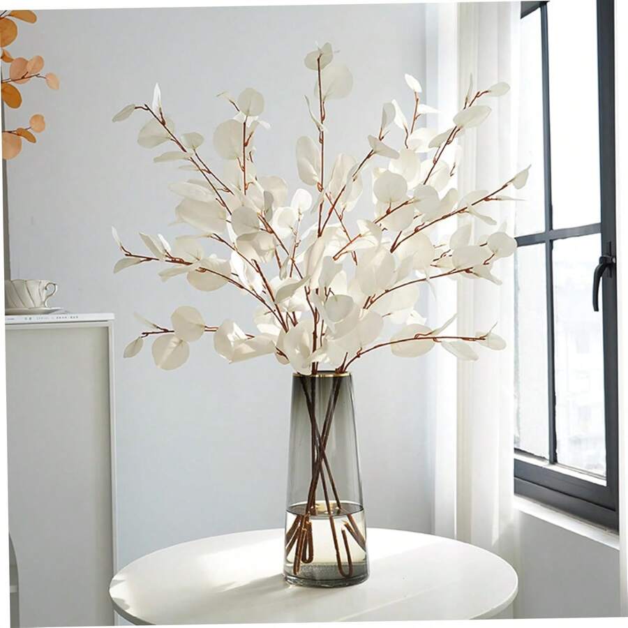 Nep lange eucalyptus appelblad huisdecoratie herfstkleur enkele tak boombladeren, geschikt voor hotel, bruiloft decoratie, esthetiek