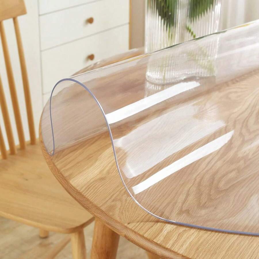 0.25mm Thick Transparent PVC Round Tablecloth, Waterproof, Scratch-Resistant, Heat-Resistant Table Cover, Protective Film For Home, Hotel, Dining Table, Coffee Table