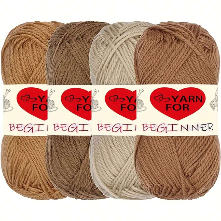 4pcs Soft & Comfortable Acrylic Yarn - Suitable For DIY Crochet And Knitting Projects - 100% Acrylic, 4 Ply Handwoven, 50g/Pc, Best DIY Gift