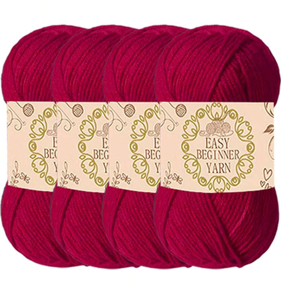 4pcs/Pack 200g Soft & Comfortable Acrylic Yarn - Ideal For Crochet & Knitting Projects - Handmade Crafting, 50g/Pc, Best DIY Gift