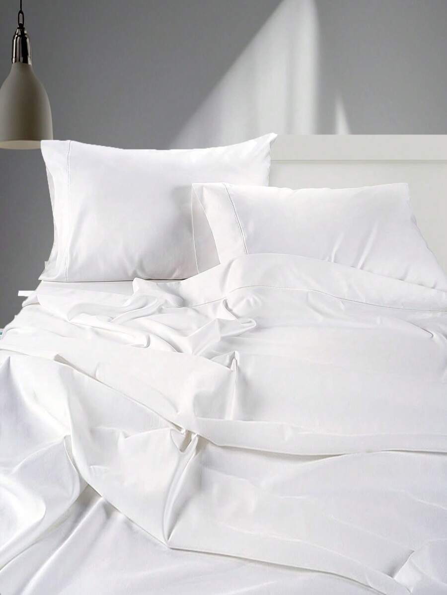 duoxia Bed Sheet, All Size - 60 Thread Count Sateen Weave, Soft & Breathable Hotel/Motel Quality, Flat Sheet, No Elastic