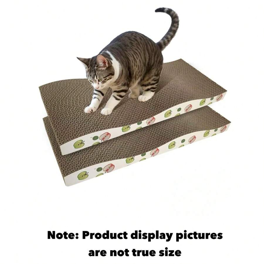 2 confezioni di graffiatoio per gatti, graffiatoio in cartone ondulato per gatti domestici, tappetino per graffiare i gatti con un design premium e texture, graffiatoio in cartone con doppio utilizzo