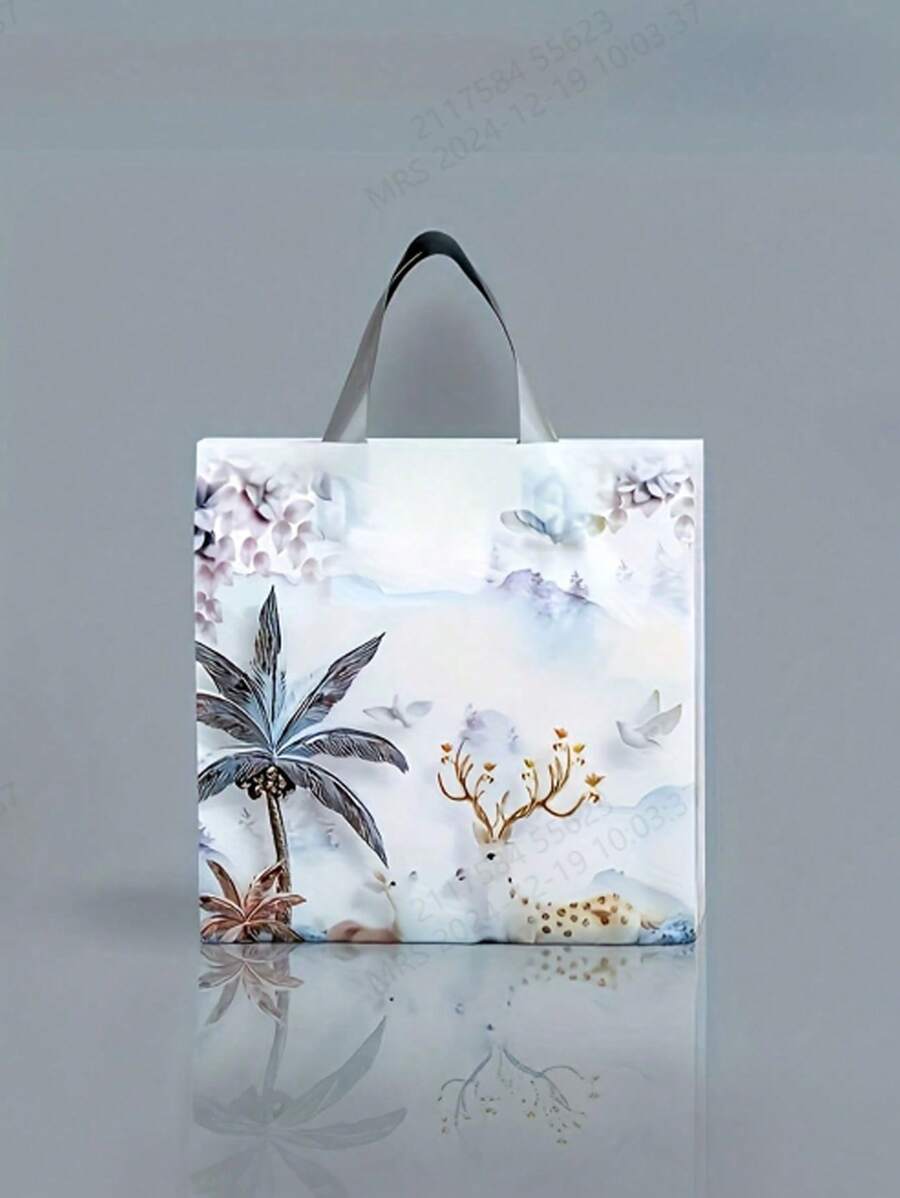 10pcs Cute Gift Bags Cartoon Shopping Pockets Clothing Bags Plastic Hand-Held Packaging Bags