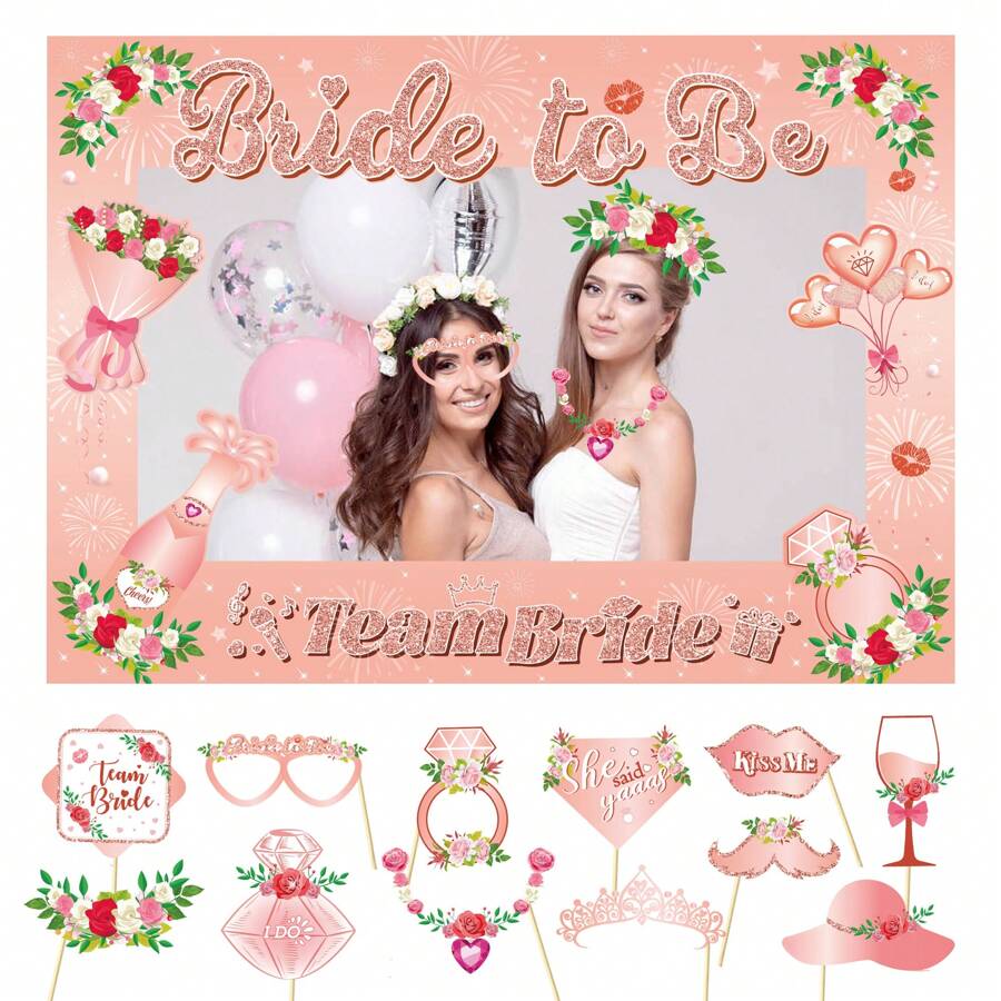 1 pezzo Cornice di cartone per foto + 12 pezzi Occhiali da sole dorati per donne come accessori per foto da festa, decorazioni per feste in colore uniforme