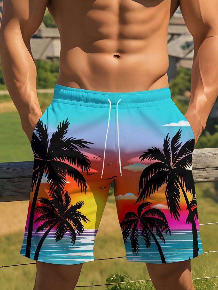 Pantaloni scurți casual de vară pentru bărbați, lejeri, potriviți pentru sporturi în aer liber, confortabili și diversi, modele la modă, versatili și sport, hawaieni