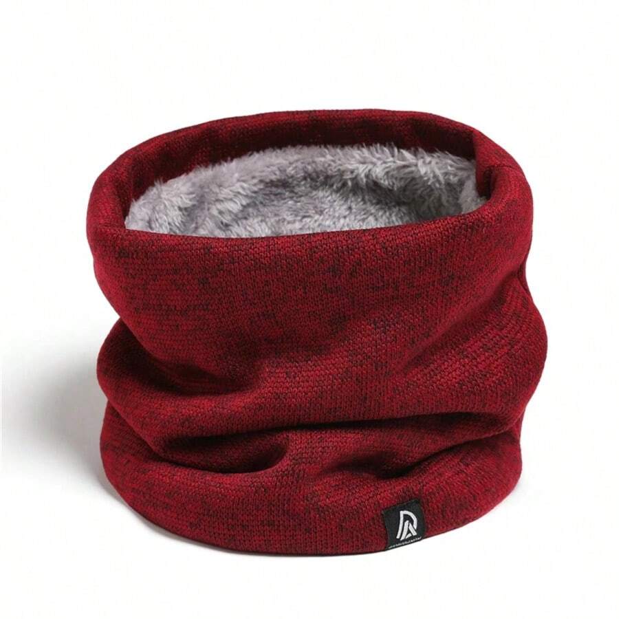 Unisex Solid Cashmere Like Plush Winter Ring Scarf Women Men Knitted Full Face Mask Snood Neck Scarves Bufanda Thick Muffler New