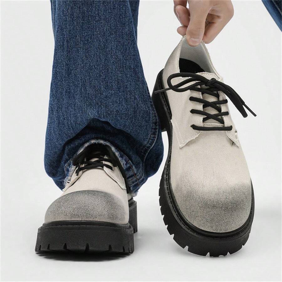 Men's Thick Sole Elevated Sneakers, Casual Work Wear Shoes, Versatile Commuting Shoes, Outdoor Hiking Boots, Chunky Shoes