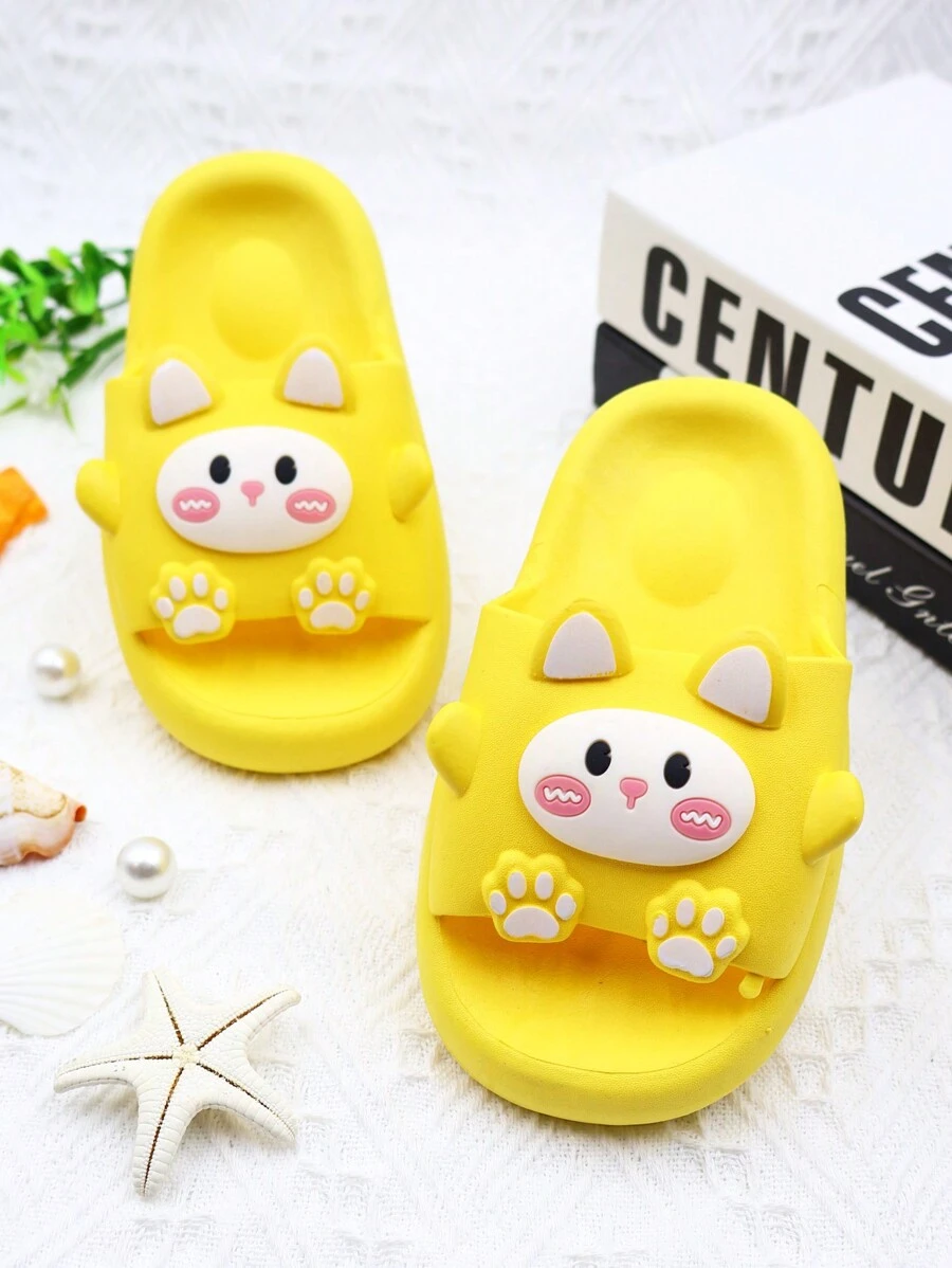 1 Pair Fashion Cartoon Soft Slippers, Cute Baby Kids Summer Indoor Outdoor Anti-Slip Thick Sole Sandals