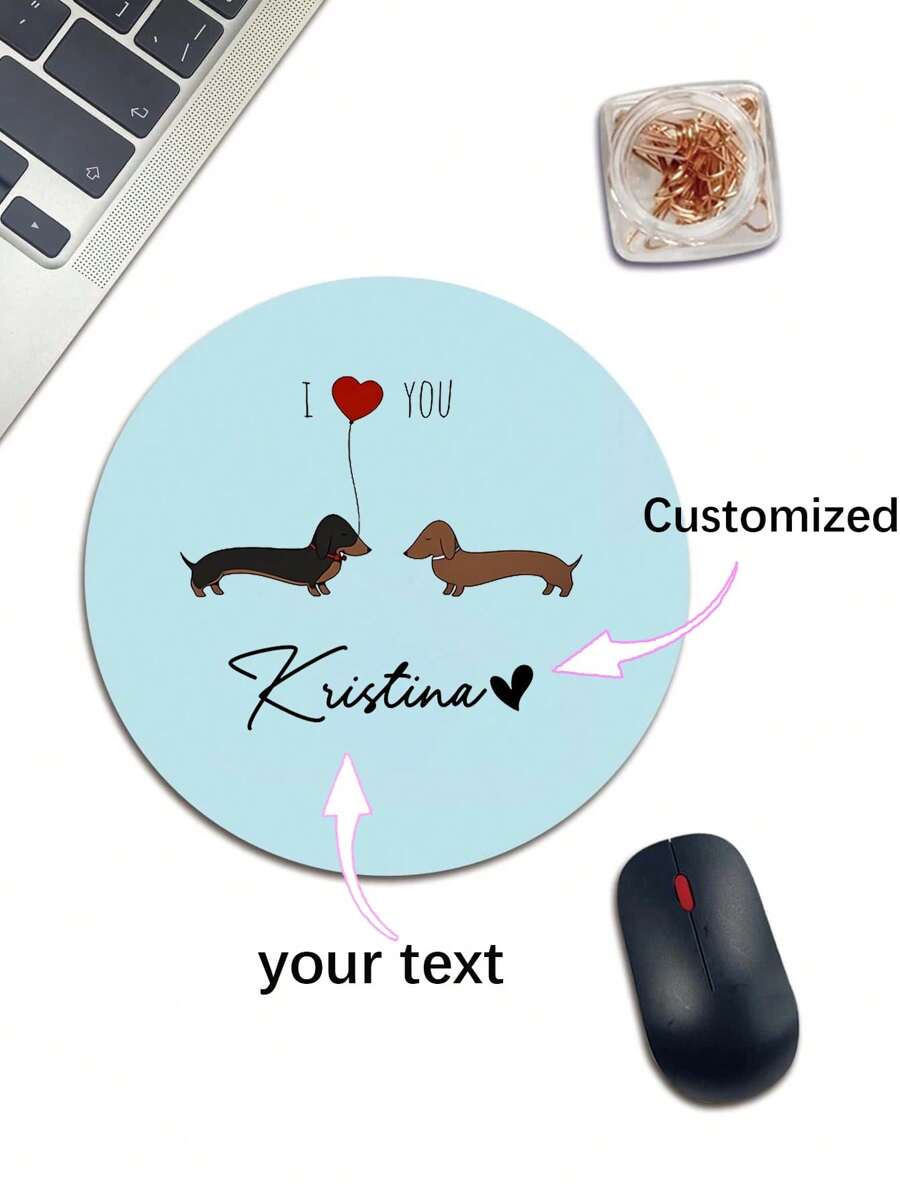 1pc Thick Customizable Mouse Pad ,Mouse Pad, Round Mouse Pad, Desk Mouse Pad,With Texture And Lycra Cloth, Washable, Anti Slip Rubber Base, Creative Personalized Wireless Computer Mouse Pad Back To School
