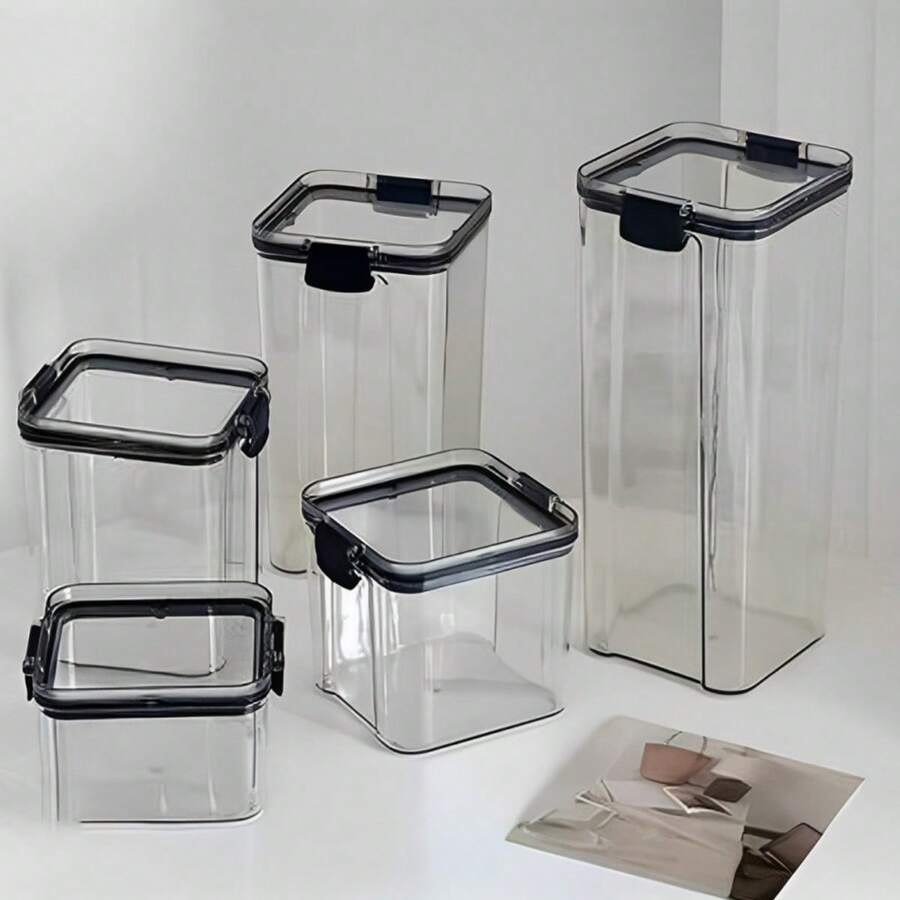 1 Pc Airtight Cereal Grains Storage Jar, Pantry Canister For Dry Goods Storage