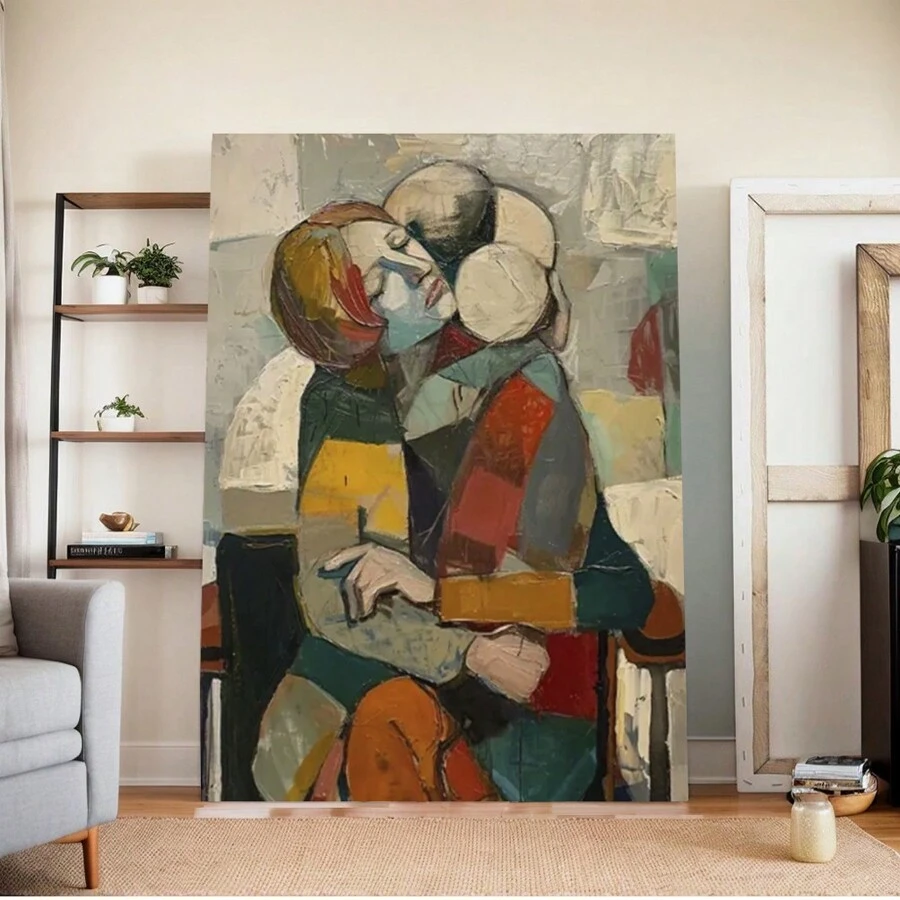 Room Decor Abstract Figures Rolled Canvas Art Print, Creative Wall Decor, Cloth Material, Modern Artwork, With A01765 For Home And Office, Ideal Gift For Family Members
