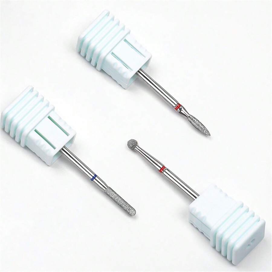 3Pcs/Set Carborundum Nail Drill Bits Electric Manicure Fine Grit Drills Milling Cutters Kits ,Pedicure Remover Tools For Acrylic Gel Nails, Salon Home Nail Care Supplies For Acrylic Nail Gel Fast Remove