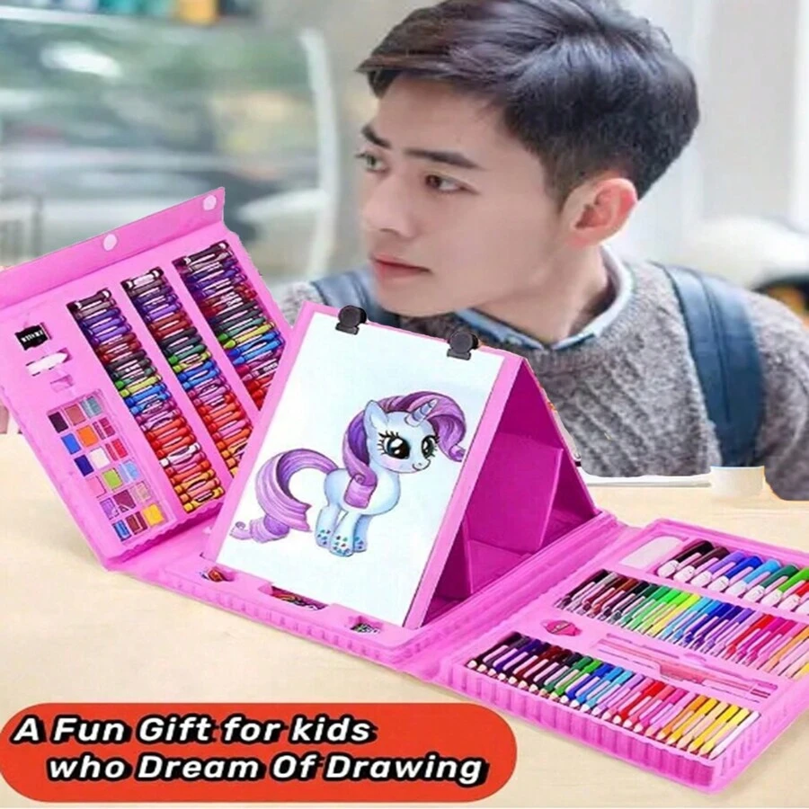 1 Set Of Colorful Pencils, Paintbrush Gift Box, Washable Wax Crayons Box - The Perfect Gift For Artists. Painting Brushes And Supplies For Various Painting Scenes With Multiple Colors, Cultivating Artistic Talents In Any Occasion,Back To School