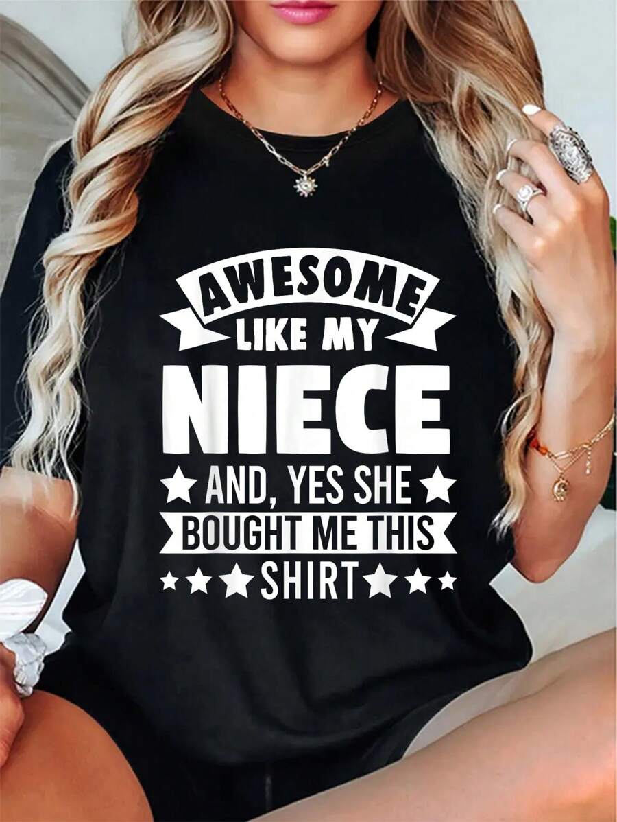 100% Cotton Awesome Like My Niece Uncle Aunt T-Shirt