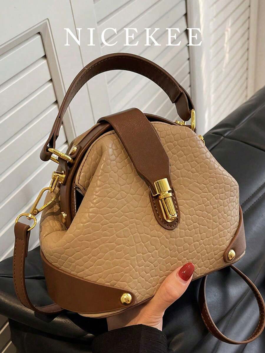 Nuevos bolsos de mano a la moda y con estilo, versátiles bolsos cruzados, elegantes bolsos cruzados, bolsos de diseño exclusivo para mujer, bolsos de mano de bloques de color de alta gama, bolsos de uso diario
