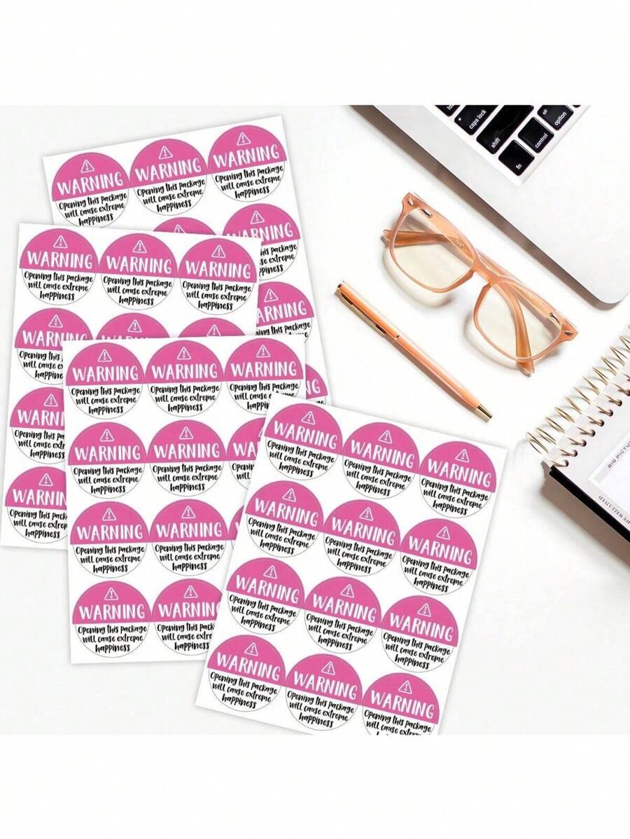 60pcs/120pcs "Extreme Happiness" Round Stickers Labels Self-Adhesive Labels Handmade Stickers Decorations Suitable For Festivals, Business Or Personal Use
