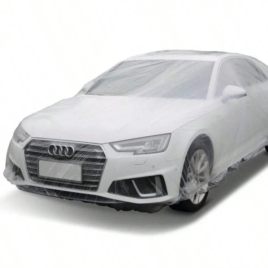 1pc/3pcs Disposable Car Jacket Thick Transparent Car Cover Sunscreen And Rainproof Plastic PE Film Dust Cover Universal Protective Cover