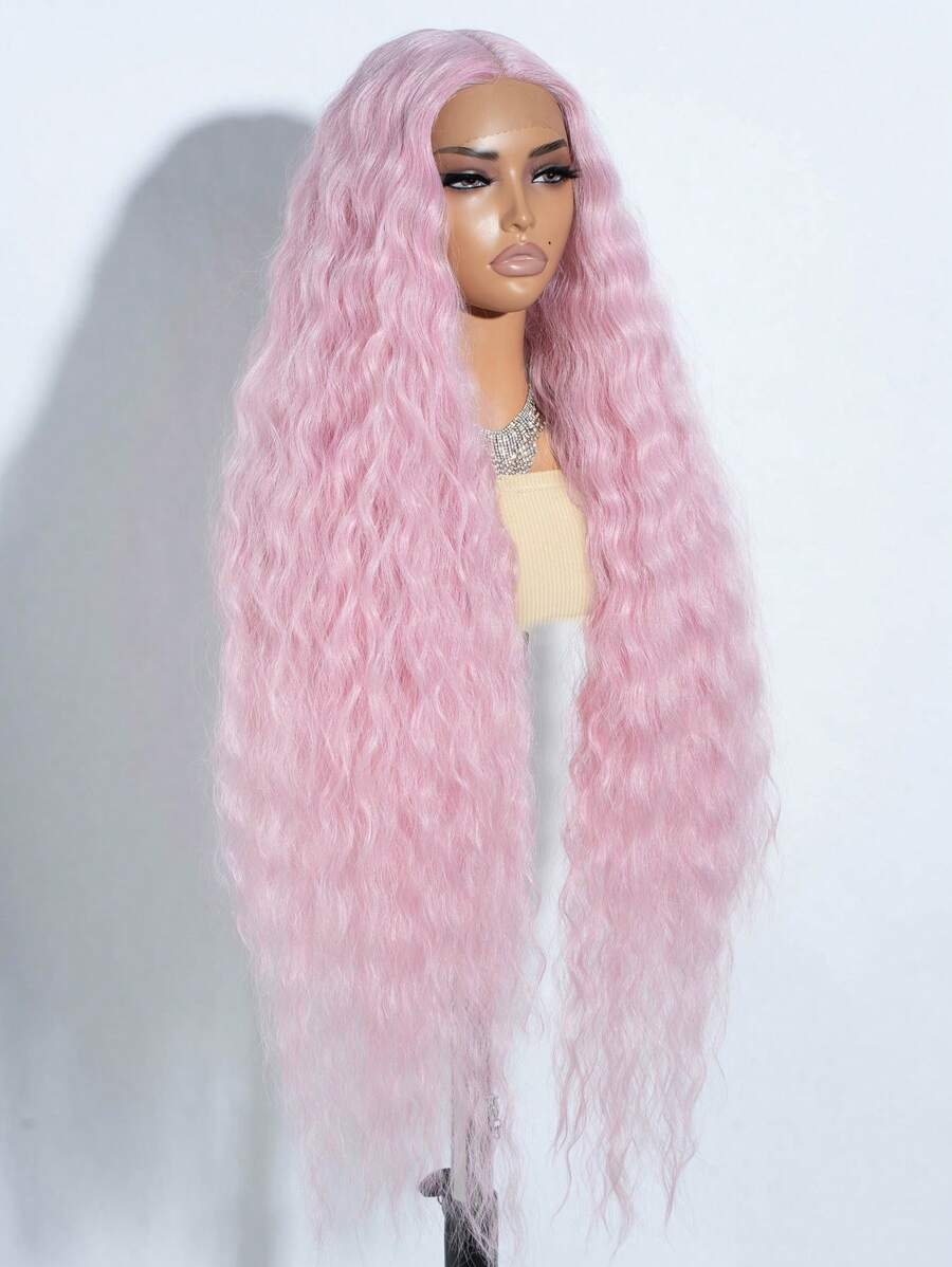 13*6*1 T-Part Synthetic Lace Front Wig 42 Inch Super Long Wavy Hair Black Brown Blonde Wig Heat Resistant Fiber For Women Daily Party And Cosplay Use