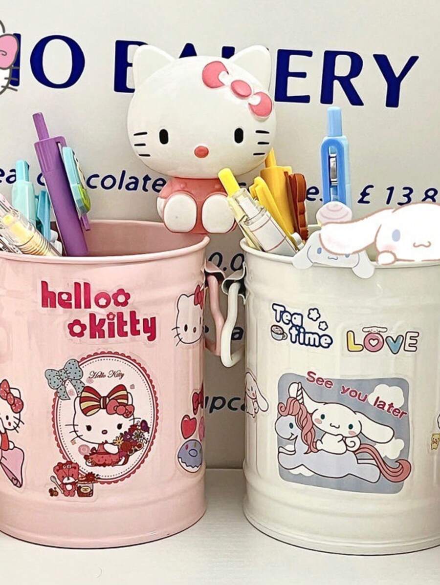Sanrio 1 pezzo Portapenne da ufficio Sanrio, creativo e insolito, ampio portapenne - Organizer da scrivania portatile per ufficio, adatto per uso in ufficio e per studenti, stile retrò artistico, per forniture scolastiche, back to school