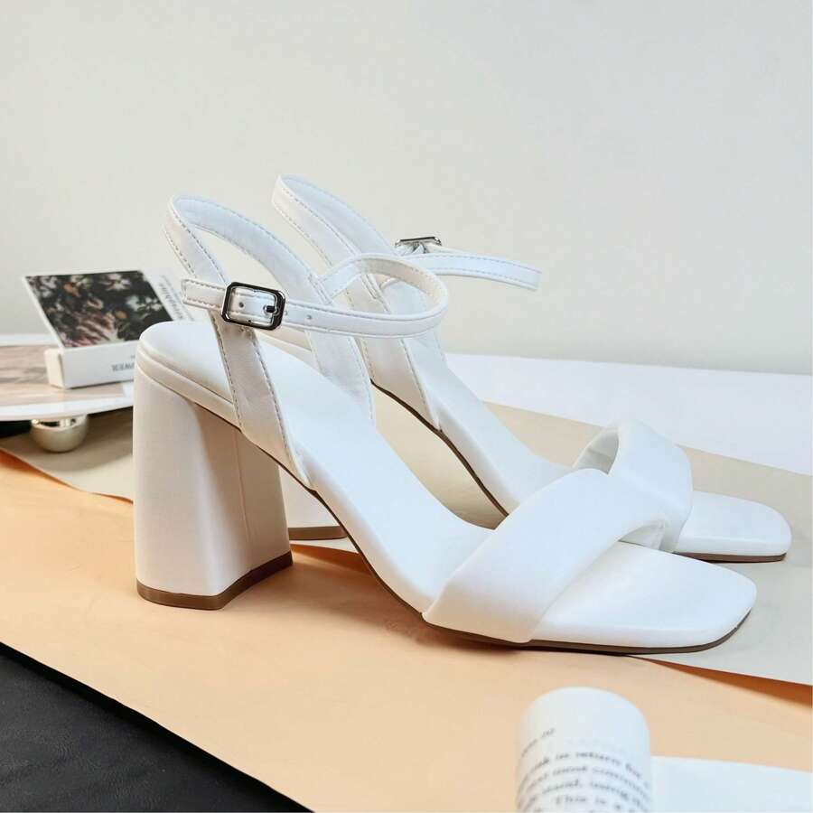Solid Color Fashionable, Elegant, Soft And Comfortable High Heel Sandals
