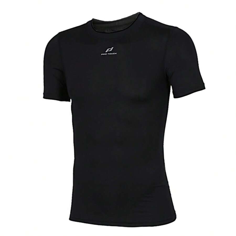 PRO TOUCH Tee-shirt de sport ajusté avec col rond et manches courtes noir, vêtement de sport pour homme, 256919-050