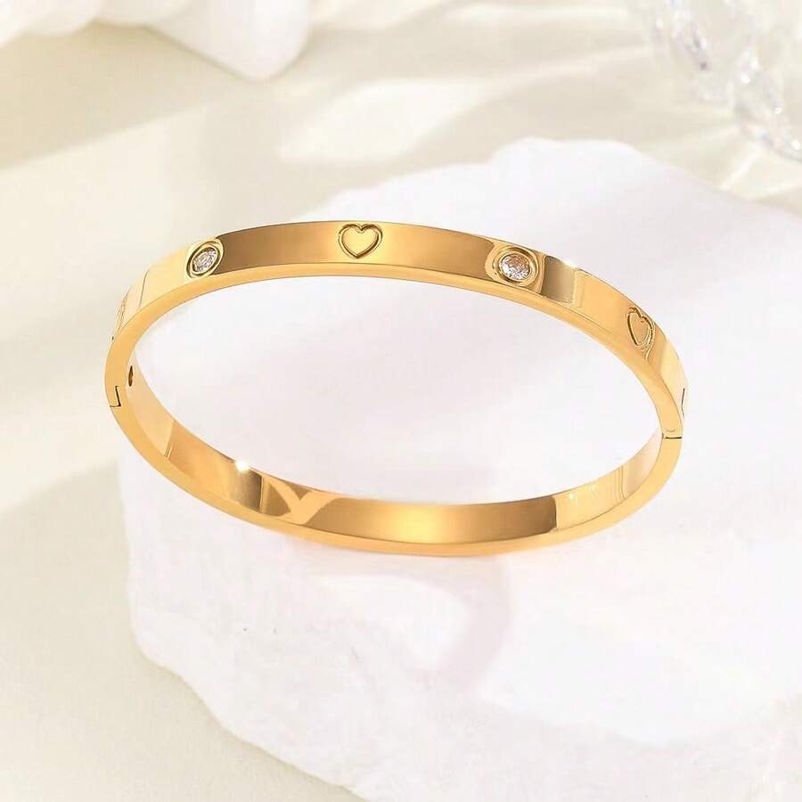 Pulseira de amor de alta qualidade em aço titânio 18K que não desbota