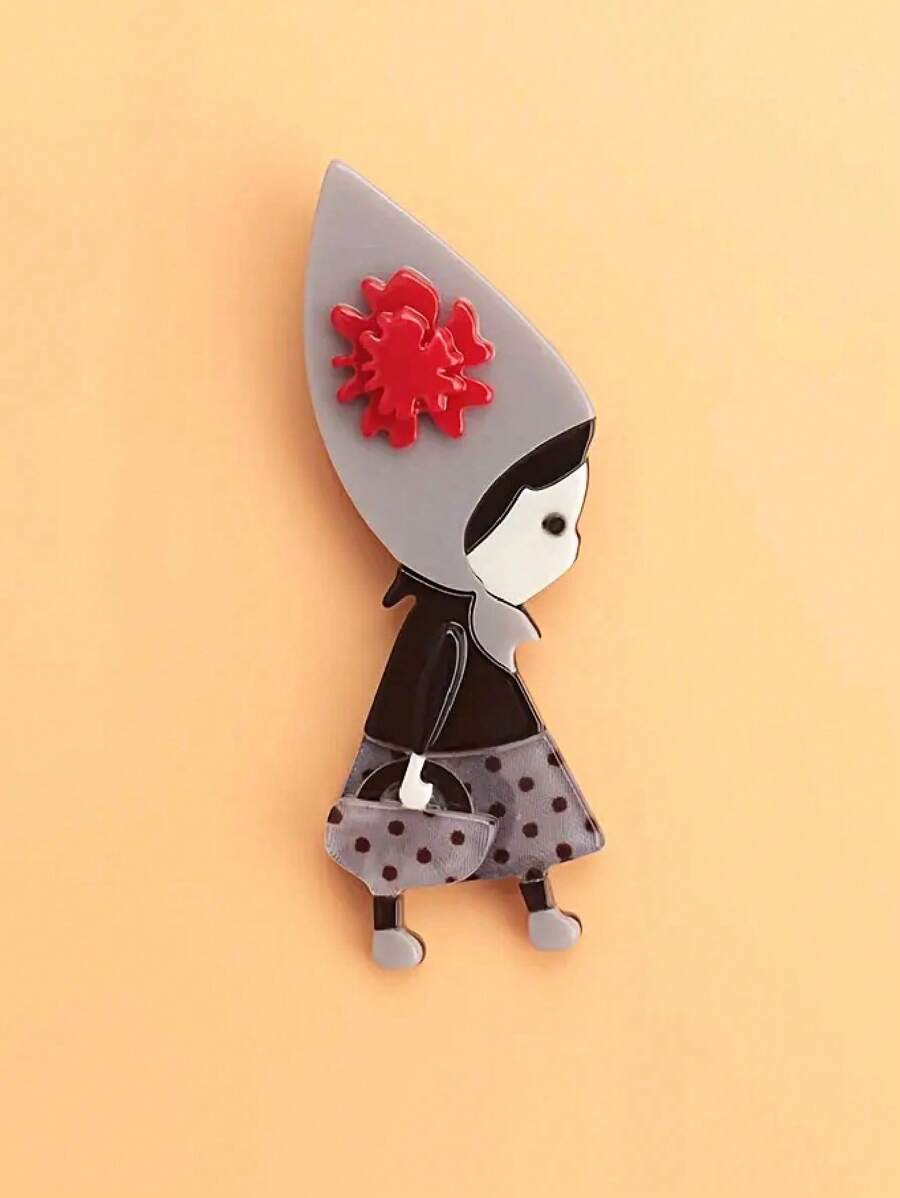 A Cute Cartoon Character Design For Daily Use, Anime Style Brooch, Fashion Accessories For Clothing Decoration, Cartoon Acrylic Bag Character Brooch, Cute And Versatile Women's Suit Cardigan Corsage