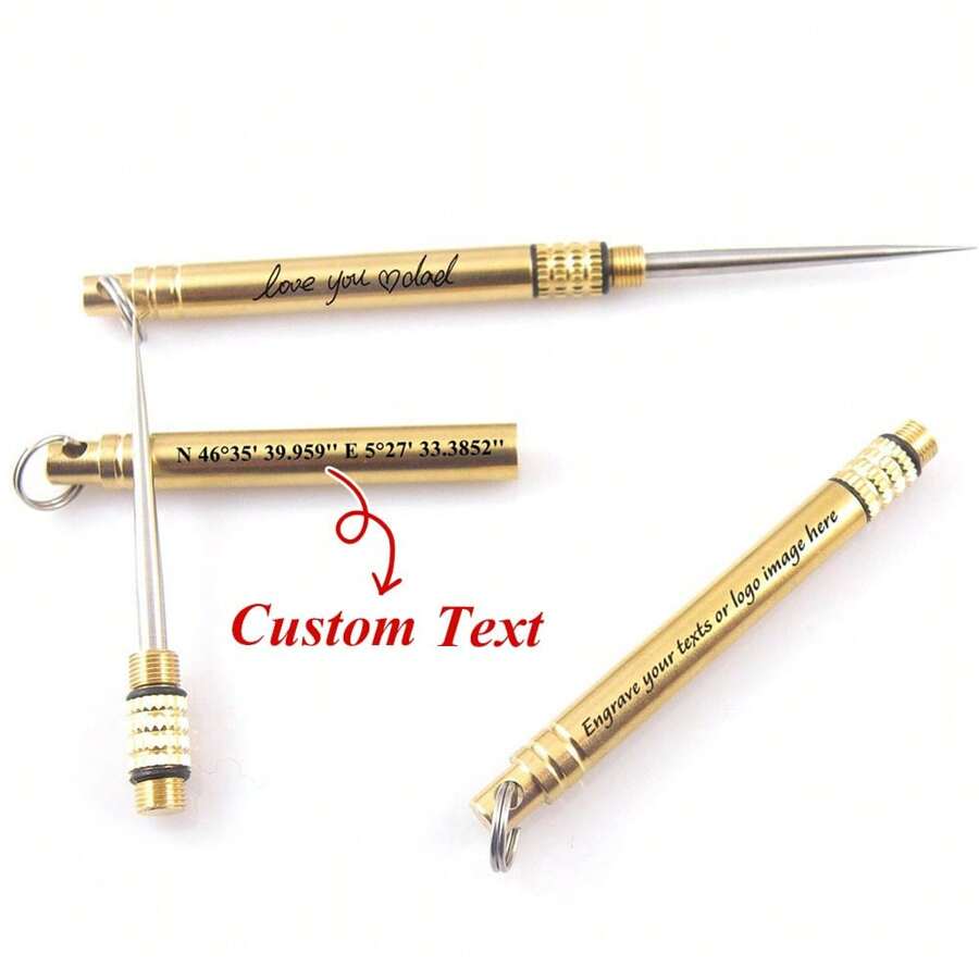 Personalisierte Zahnstocher, individuelle Messing-Zahnstocher, gravierte Edelstahl-Zahnstocher, Outdoor-Zahnstocher