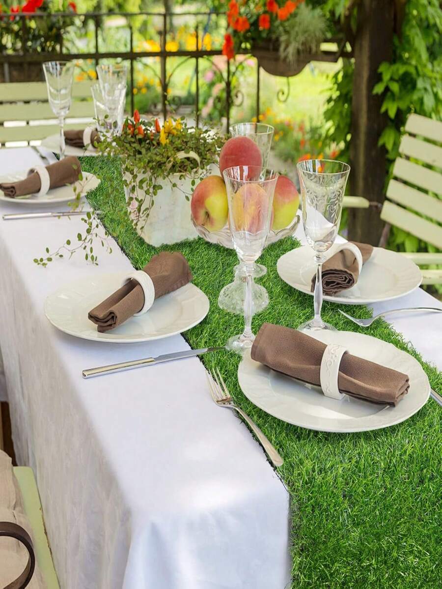 1 Roll 15.7x78.84in/18.89X27.55In Table Centerpiece Encrypted Artificial Grass Green Synthetic Table Runner/Mat (Cuttable) Gifts Birthday Graduation