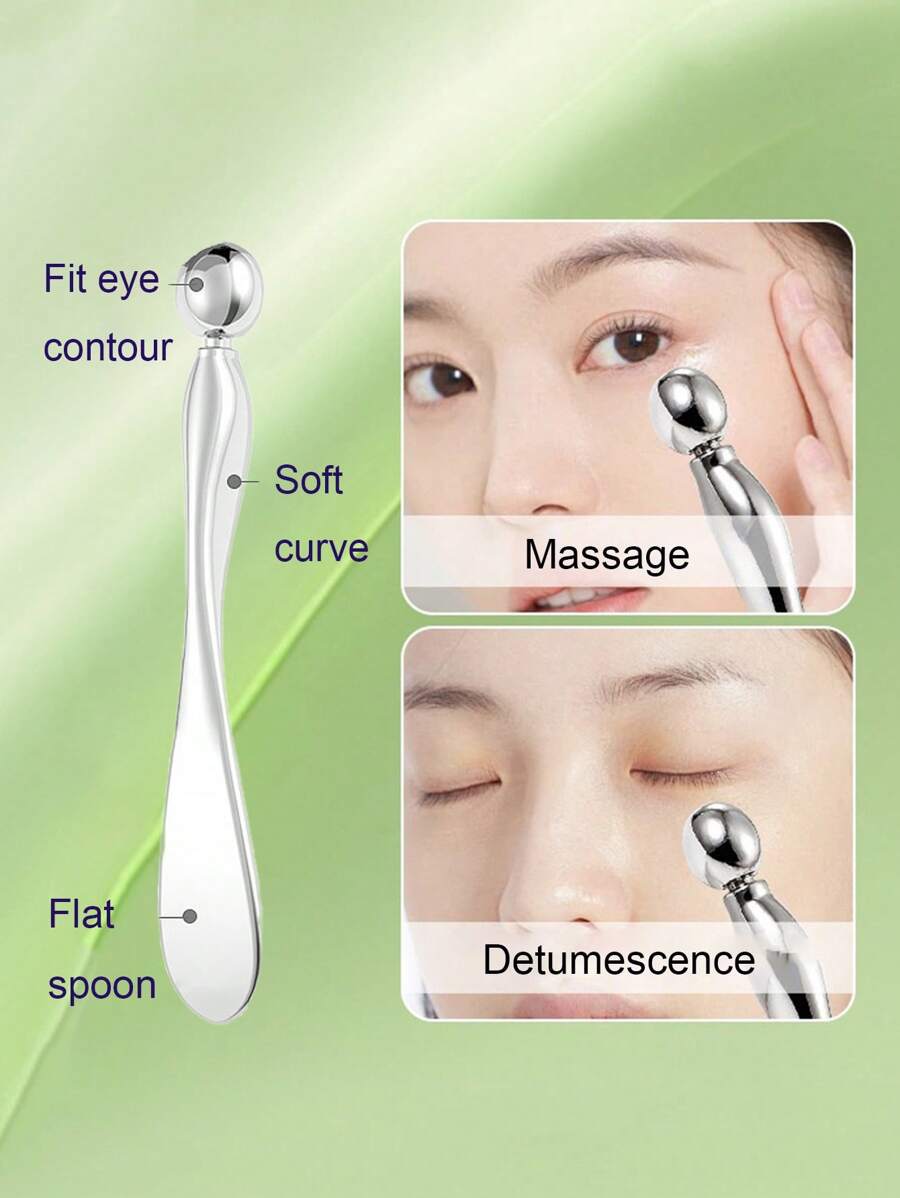 1pc/3pcs Metal Smooth Textured Eye Cream Spatula, Beauty Makeup Cosmetic Face Mask & Eye Cream Applicator