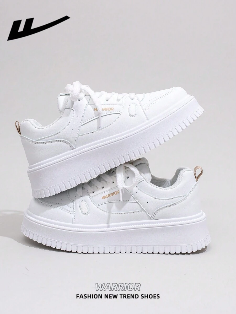 WARRIOR 1 Paar WARRIOR Damen Lässig Platform Skateboard Schuhe, Schnürdesign Niedrig-Top Outdoor Flach Sneaker für Herbst, dicksohliger modern Klassisch chunky Sneaker mit Retro-Details, bequem und stylisch, geeignet für Studenten