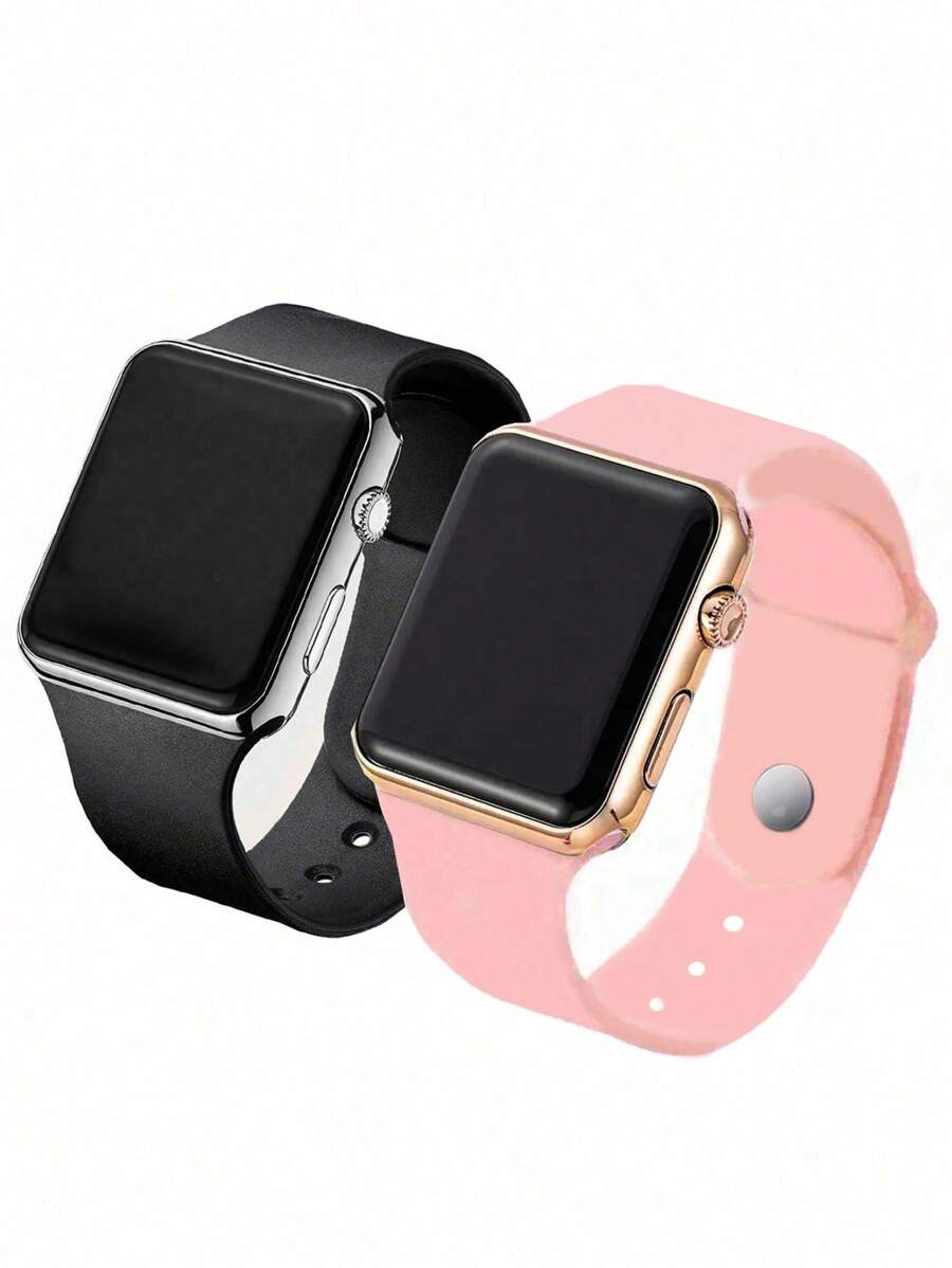 2 pièces Montres électroniques sportives et décontractées pour couple, convient comme cadeau de rentrée scolaire