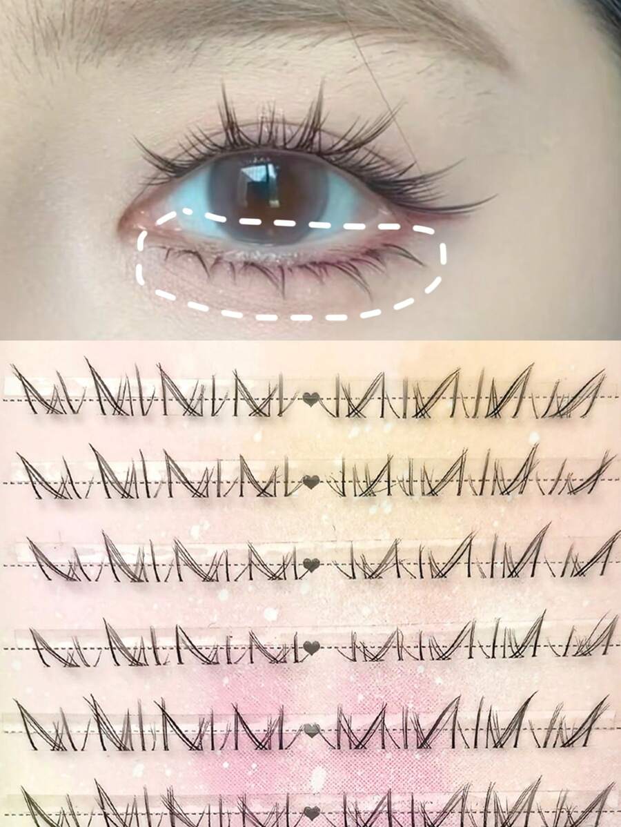 96pcs Natural-Looking Faux Mink Lashes For Summer Night, 3-Type Flared Segments Eyelash Extensions Kit, Easy Application For Beginners
